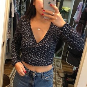 Brandy Melville tie long sleeve shirt